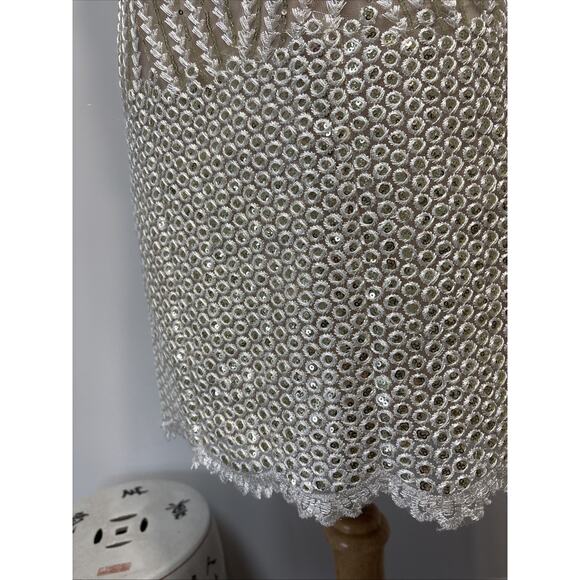 Badgley Mischka Gold Sequin Embroidery Cocktail Party Dress NYE 6 - Picture 8 of 16